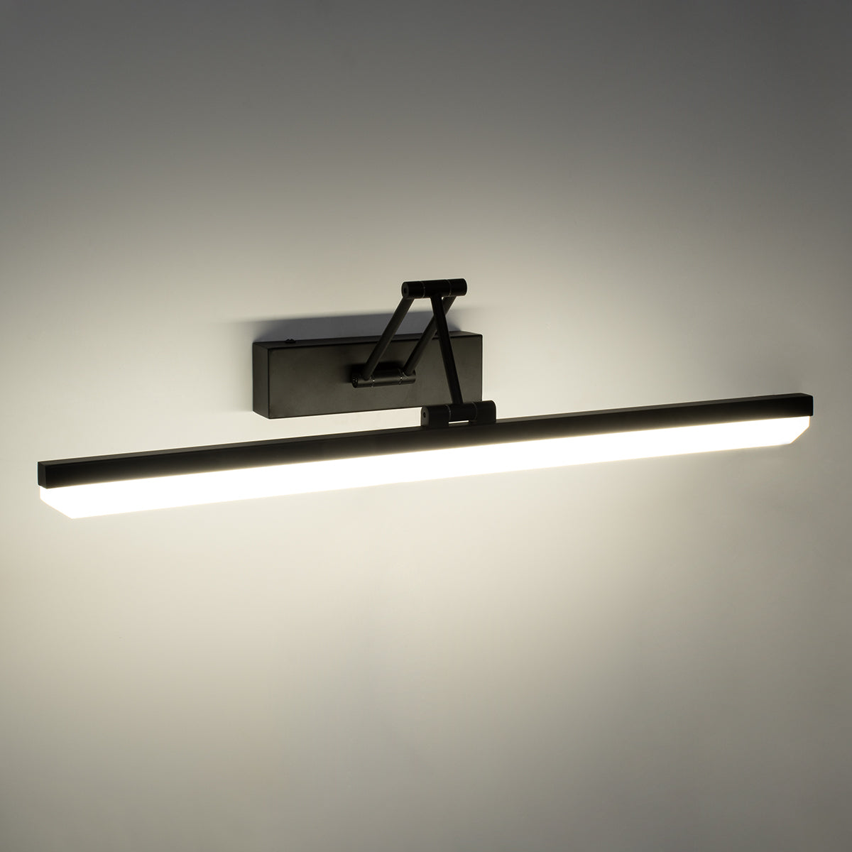 GloboStar® MARA 60446 Μοντέρνο Φωτιστικό Τοίχου - Απλίκα Καθρέπτη Μπάνιου - Πίνακα LED 12W 1400lm 120° AC 220-240V IP44 Μ60 x Π15 x Υ13cm - Φυσικό Λευκό 4500K - Μαύρο - 3 Χρόνια Εγγύηση - ledmania.gr