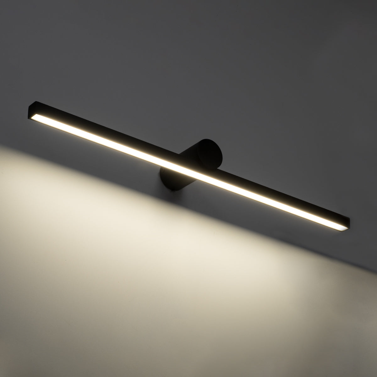 GloboStar® ROSA 60450 Μοντέρνο Φωτιστικό Τοίχου - Απλίκα Καθρέπτη Μπάνιου - Πίνακα LED 12W 1400lm 120° AC 220-240V IP44 Μ60 x Π15 x Υ7cm - Φυσικό Λευκό 4500K - Μαύρο - 3 Χρόνια Εγγύηση - ledmania.gr