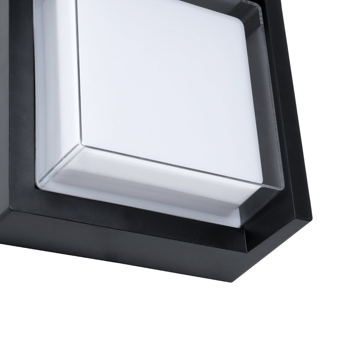 GLOBOSTAR® APEX 60770 Φωτιστικό Τοίχου - Απλίκα Εσωτερικού/Εξωτερικού Χώρου LED 10W 1050lm 120° AC175-265V Αδιάβροχο IP65 - Πλαστικό Σώμα - Φυσικό λευκό 4500K - Μ17 x Π17 x Υ9cm - Μαύρο - Bridgelux Chip - 3 Χρόνια Εγγύηση - ledmania.gr