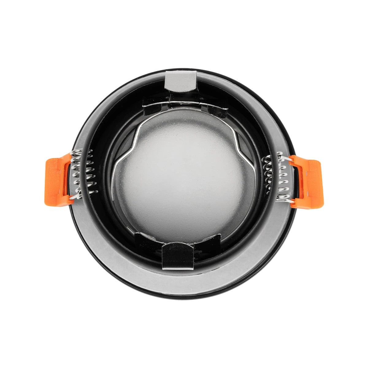 GLOBOSTAR® KAPA 60888 Χωνευτή Στρόγγυλη Βάση Σποτ Οροφής/Μπάνιου για Λάμπα MR16/GU10 Αδιάβροχο IP65 - Μαύρο Αλουμίνιο & Λευκό Γυαλί - Φ8.5 x Υ4.2cm / Q7.5cm - ledmania.gr