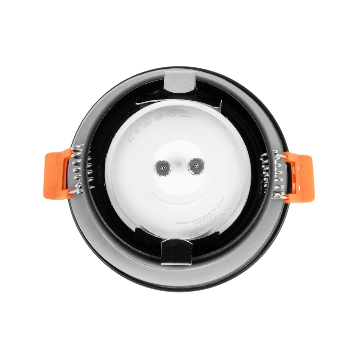 GLOBOSTAR® KAPA 60888 Χωνευτή Στρόγγυλη Βάση Σποτ Οροφής/Μπάνιου για Λάμπα MR16/GU10 Αδιάβροχο IP65 - Μαύρο Αλουμίνιο & Λευκό Γυαλί - Φ8.5 x Υ4.2cm / Q7.5cm - ledmania.gr