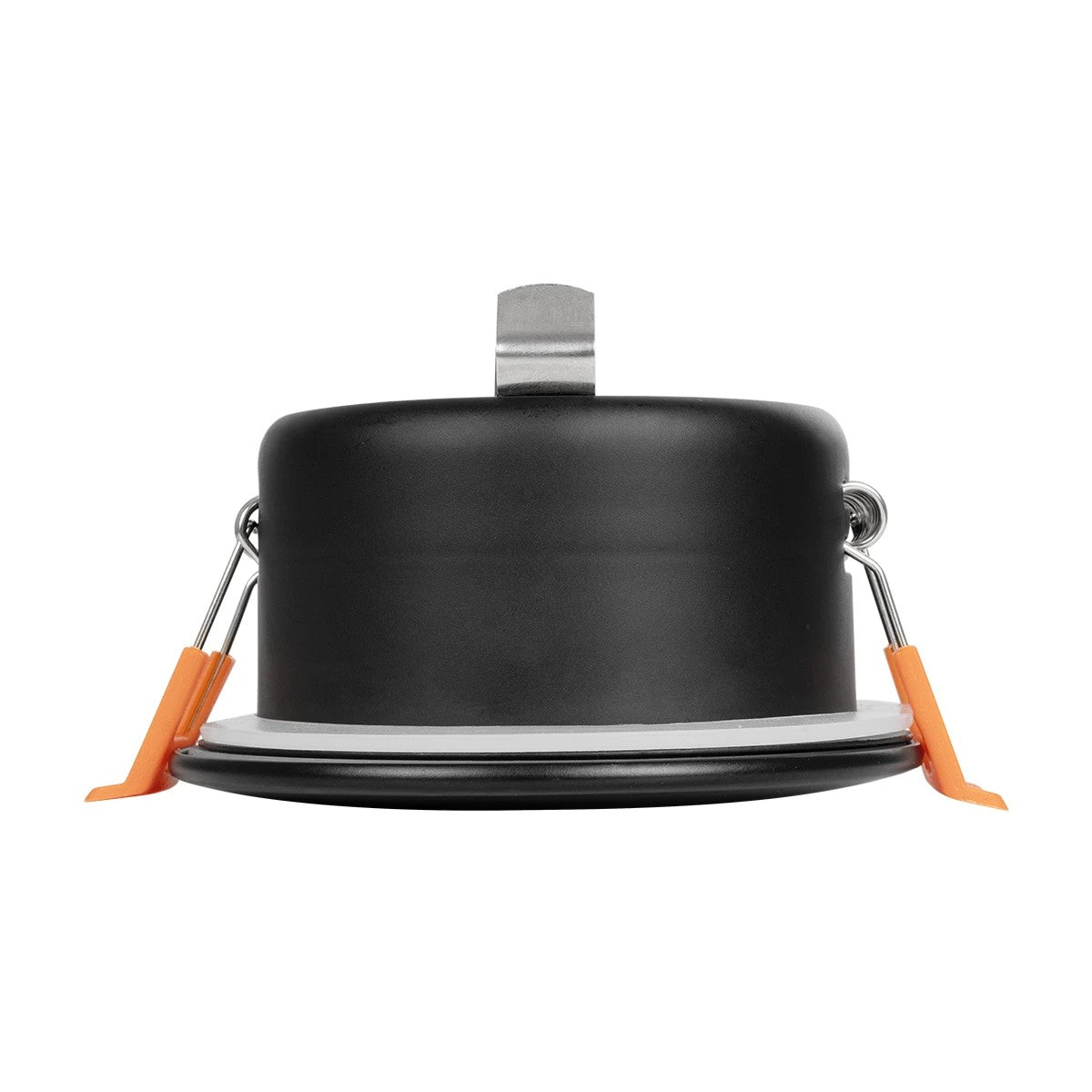 GLOBOSTAR® KAPA 60888 Χωνευτή Στρόγγυλη Βάση Σποτ Οροφής/Μπάνιου για Λάμπα MR16/GU10 Αδιάβροχο IP65 - Μαύρο Αλουμίνιο & Λευκό Γυαλί - Φ8.5 x Υ4.2cm / Q7.5cm - ledmania.gr