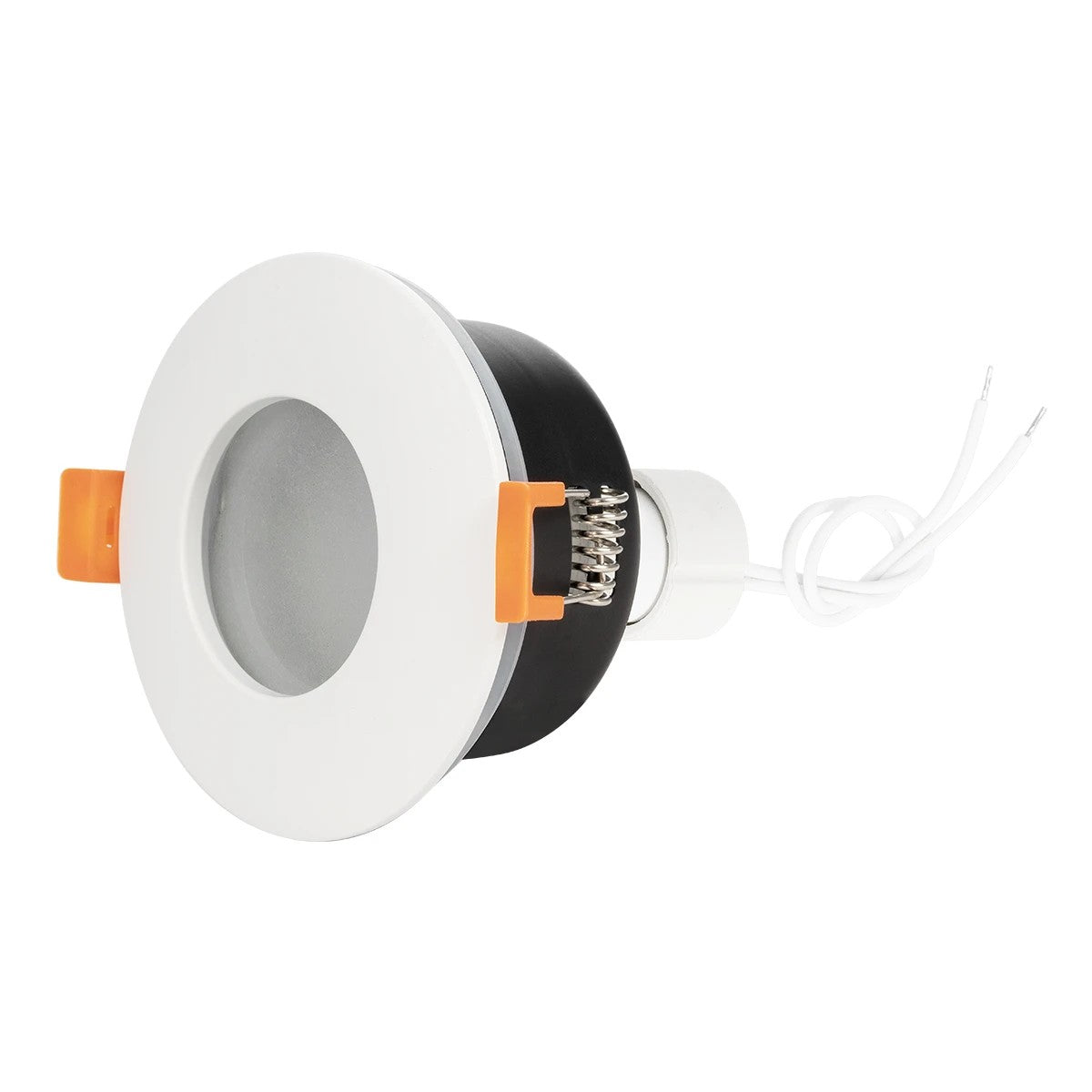 GLOBOSTAR® KAPA 60889 Χωνευτή Στρόγγυλη Βάση Σποτ Οροφής/Μπάνιου για Λάμπα MR16/GU10 Αδιάβροχο IP65 - Λευκό Αλουμίνιο & Λευκό Γυαλί - Φ8.5 x Υ4.2cm / Q7.5cm - ledmania.gr