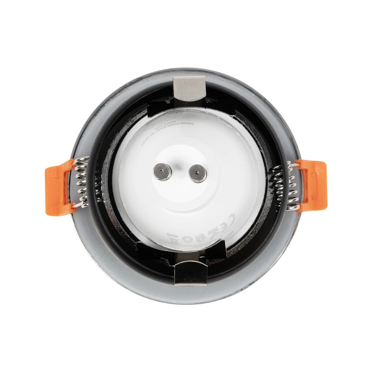 GLOBOSTAR® KAPA 60890 Χωνευτή Στρόγγυλη Βάση Σποτ Οροφής/Μπάνιου για Λάμπα MR16/GU10 Αδιάβροχο IP65 - Νίκελ Βούρτσας Αλουμίνιο & Λευκό Γυαλί - Φ8.5 x Υ4.2cm / Q7.5cm - ledmania.gr