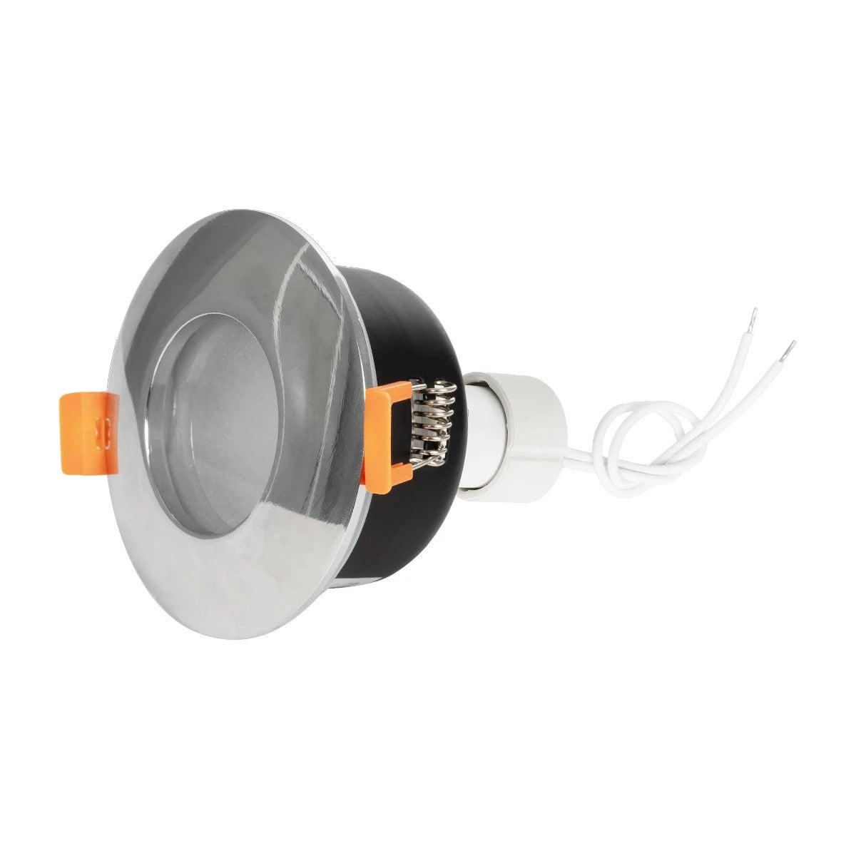 GLOBOSTAR® KAPA 60890 Χωνευτή Στρόγγυλη Βάση Σποτ Οροφής/Μπάνιου για Λάμπα MR16/GU10 Αδιάβροχο IP65 - Νίκελ Βούρτσας Αλουμίνιο & Λευκό Γυαλί - Φ8.5 x Υ4.2cm / Q7.5cm - ledmania.gr