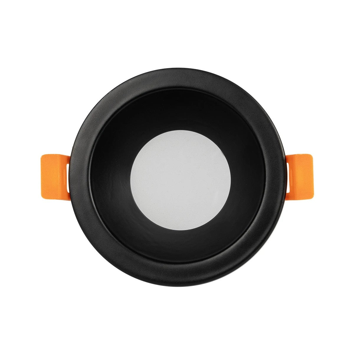 GLOBOSTAR® SIGMA 60891 Χωνευτή Στρόγγυλη Βάση Σποτ Οροφής/Μπάνιου για Λάμπα MR16/GU10 Αδιάβροχο IP65 - Μαύρο Αλουμίνιο & Λευκό Γυαλί - Φ8.5 x Υ4.4cm / Q7.5cm - ledmania.gr