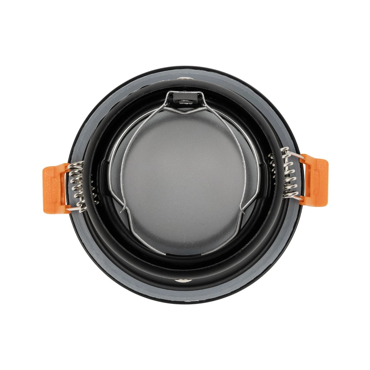 GLOBOSTAR® SIGMA 60891 Χωνευτή Στρόγγυλη Βάση Σποτ Οροφής/Μπάνιου για Λάμπα MR16/GU10 Αδιάβροχο IP65 - Μαύρο Αλουμίνιο & Λευκό Γυαλί - Φ8.5 x Υ4.4cm / Q7.5cm - ledmania.gr