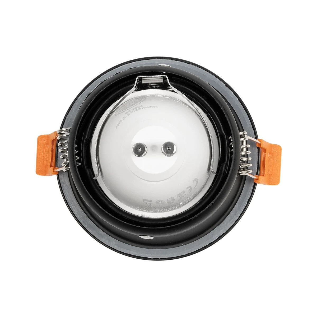 GLOBOSTAR® SIGMA 60891 Χωνευτή Στρόγγυλη Βάση Σποτ Οροφής/Μπάνιου για Λάμπα MR16/GU10 Αδιάβροχο IP65 - Μαύρο Αλουμίνιο & Λευκό Γυαλί - Φ8.5 x Υ4.4cm / Q7.5cm - ledmania.gr