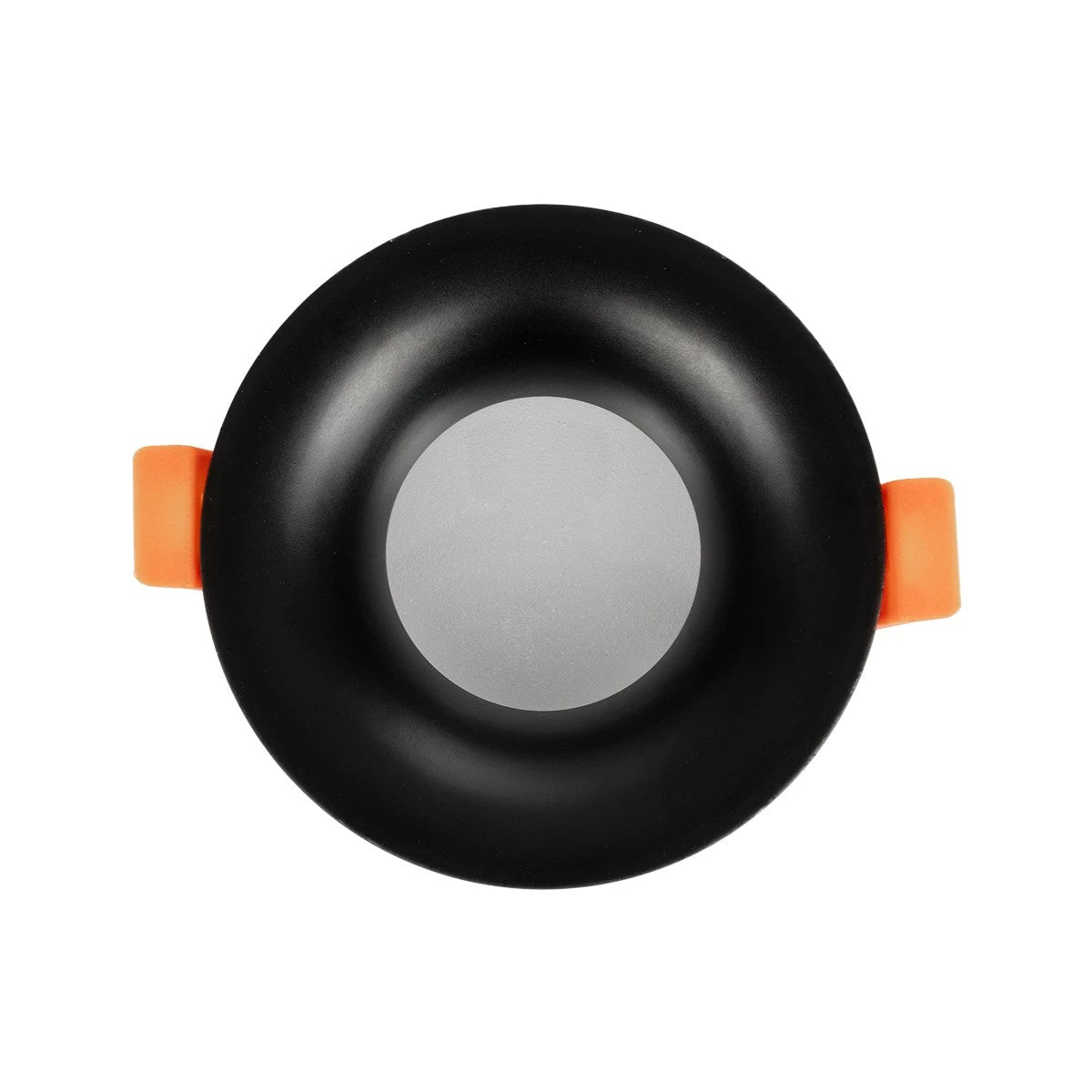 GLOBOSTAR® LAMDA 60893 Χωνευτή Στρόγγυλη Βάση Σποτ Οροφής/Μπάνιου για Λάμπα MR16/GU10 Αδιάβροχο IP65 - Μαύρο Αλουμίνιο & Λευκό Γυαλί - Φ8.5 x Υ3.5cm / Q7.5cm - ledmania.gr