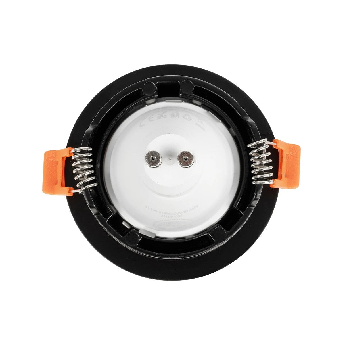 GLOBOSTAR® LAMDA 60893 Χωνευτή Στρόγγυλη Βάση Σποτ Οροφής/Μπάνιου για Λάμπα MR16/GU10 Αδιάβροχο IP65 - Μαύρο Αλουμίνιο & Λευκό Γυαλί - Φ8.5 x Υ3.5cm / Q7.5cm - ledmania.gr