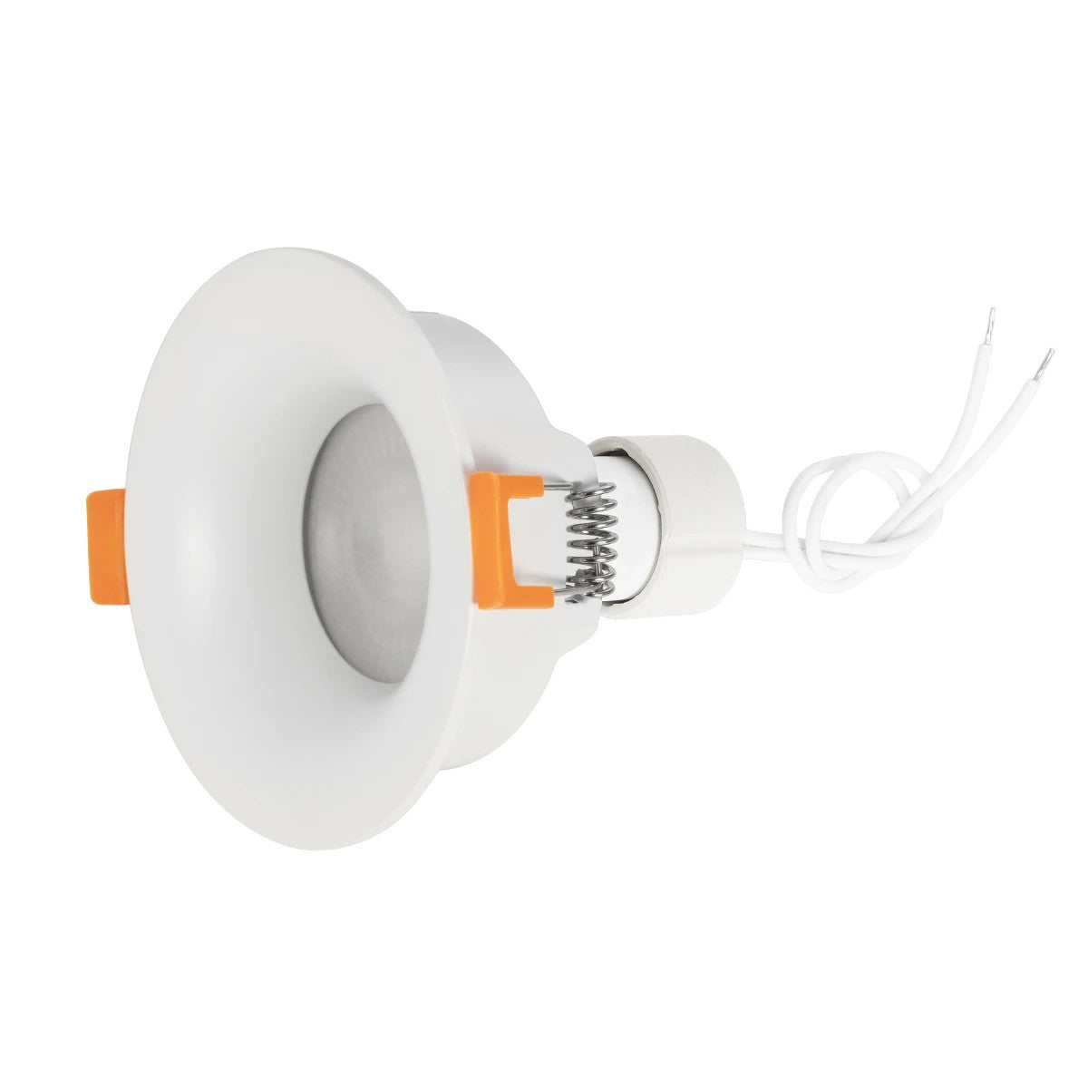 GLOBOSTAR® LAMDA 60894 Χωνευτή Στρόγγυλη Βάση Σποτ Οροφής/Μπάνιου για Λάμπα MR16/GU10 Αδιάβροχο IP65 - Λευκό Αλουμίνιο & Λευκό Γυαλί - Φ8.5 x Υ3.5cm / Q7.5cm - ledmania.gr