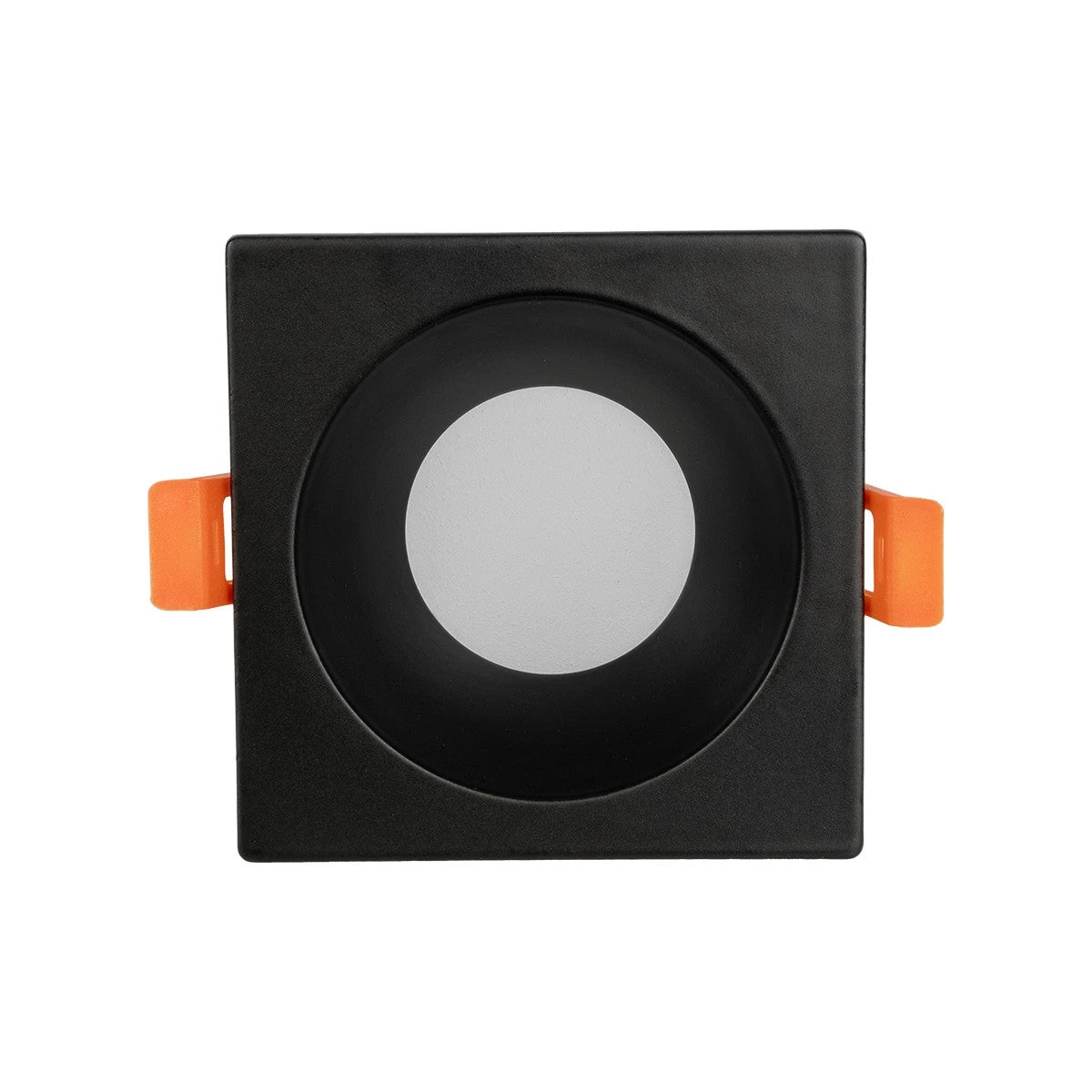 GLOBOSTAR® EPSILON 60895 Χωνευτή Τετράγωνη Βάση Σποτ Οροφής/Μπάνιου για Λάμπα MR16/GU10 Αδιάβροχο IP65 - Μαύρο Αλουμίνιο & Λευκό Γυαλί - Φ8.5 x Υ4.4cm / Q7.5 x 7.5cm - ledmania.gr