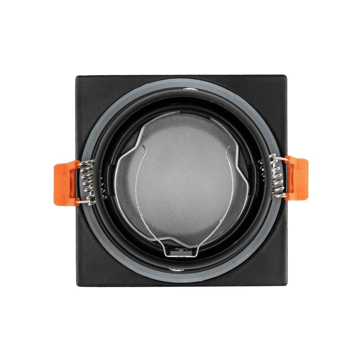 GLOBOSTAR® EPSILON 60895 Χωνευτή Τετράγωνη Βάση Σποτ Οροφής/Μπάνιου για Λάμπα MR16/GU10 Αδιάβροχο IP65 - Μαύρο Αλουμίνιο & Λευκό Γυαλί - Φ8.5 x Υ4.4cm / Q7.5 x 7.5cm - ledmania.gr
