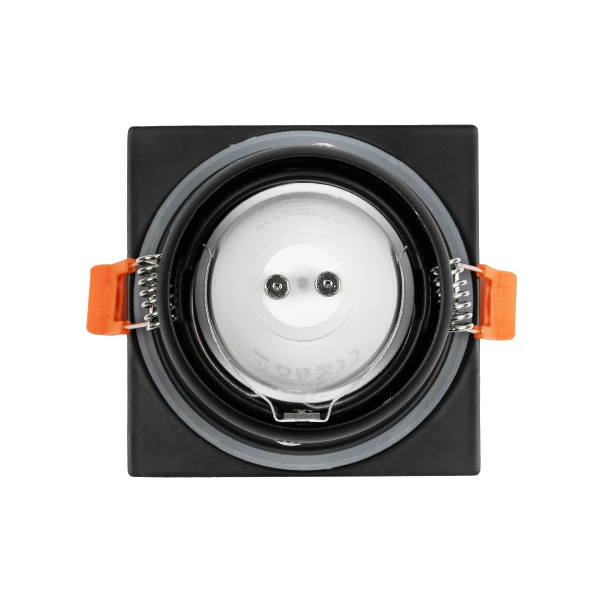 GLOBOSTAR® EPSILON 60895 Χωνευτή Τετράγωνη Βάση Σποτ Οροφής/Μπάνιου για Λάμπα MR16/GU10 Αδιάβροχο IP65 - Μαύρο Αλουμίνιο & Λευκό Γυαλί - Φ8.5 x Υ4.4cm / Q7.5 x 7.5cm - ledmania.gr