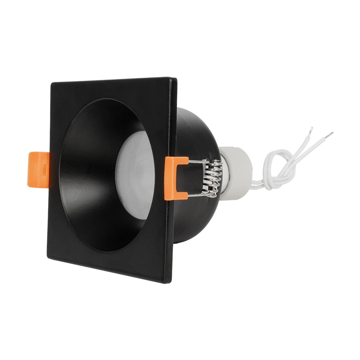 GLOBOSTAR® EPSILON 60895 Χωνευτή Τετράγωνη Βάση Σποτ Οροφής/Μπάνιου για Λάμπα MR16/GU10 Αδιάβροχο IP65 - Μαύρο Αλουμίνιο & Λευκό Γυαλί - Φ8.5 x Υ4.4cm / Q7.5 x 7.5cm - ledmania.gr