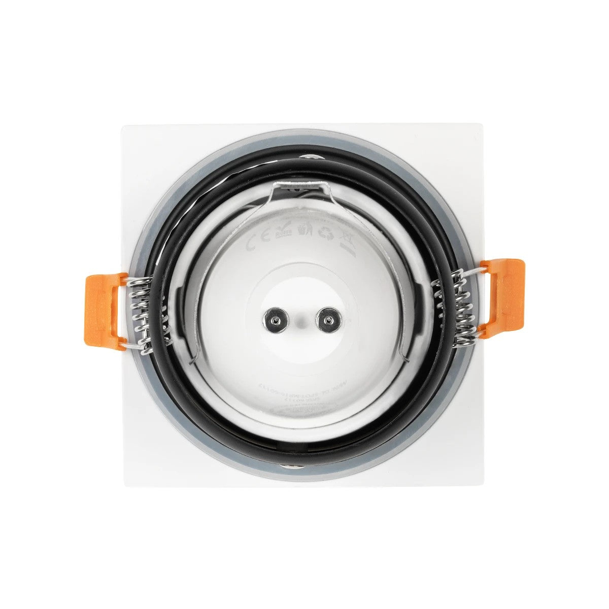 GLOBOSTAR® EPSILON 60896 Χωνευτή Τετράγωνη Βάση Σποτ Οροφής/Μπάνιου για Λάμπα MR16/GU10 Αδιάβροχο IP65 - Λευκό Αλουμίνιο & Λευκό Γυαλί - Φ8.5 x Υ4.4cm / Q7.5 x 7.5cm - ledmania.gr