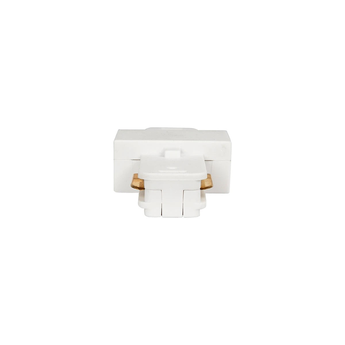 GLOBOSTAR® EUROTRACK-1PH 60904 Μονοφασικός Σύνδεσμος Ι Επέκτασης Ράγας 2 Καλωδίων 1L+1N για Σύστημα Ράγας Eurotrack-1PH AC 220-240V IP20 - Λευκό Ματ - Μ9.3 x Π3.5 x Υ1.6cm - ledmania.gr