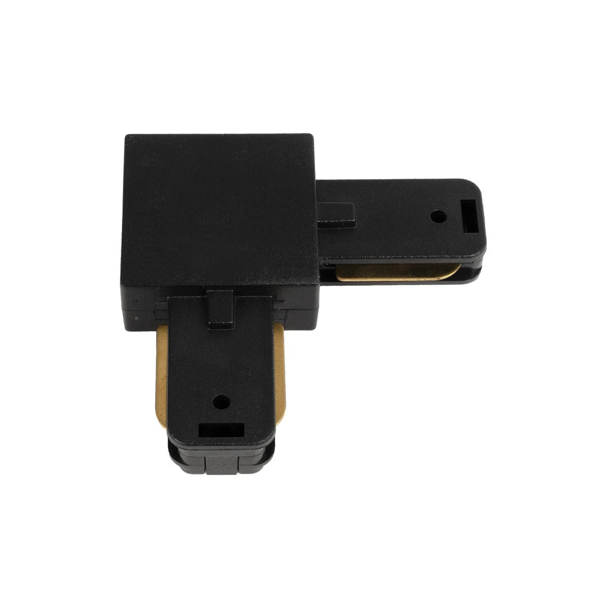 GLOBOSTAR® EUROTRACK-1PH 60905 Μονοφασικός Σύνδεσμος Γ Ράγας 2 Καλωδίων 1L+1N για Σύστημα Ράγας Eurotrack-1PH AC 220-240V IP20 - Μαύρο Ματ - Μ6.5 x Π6.5 x Υ1.6cm - ledmania.gr