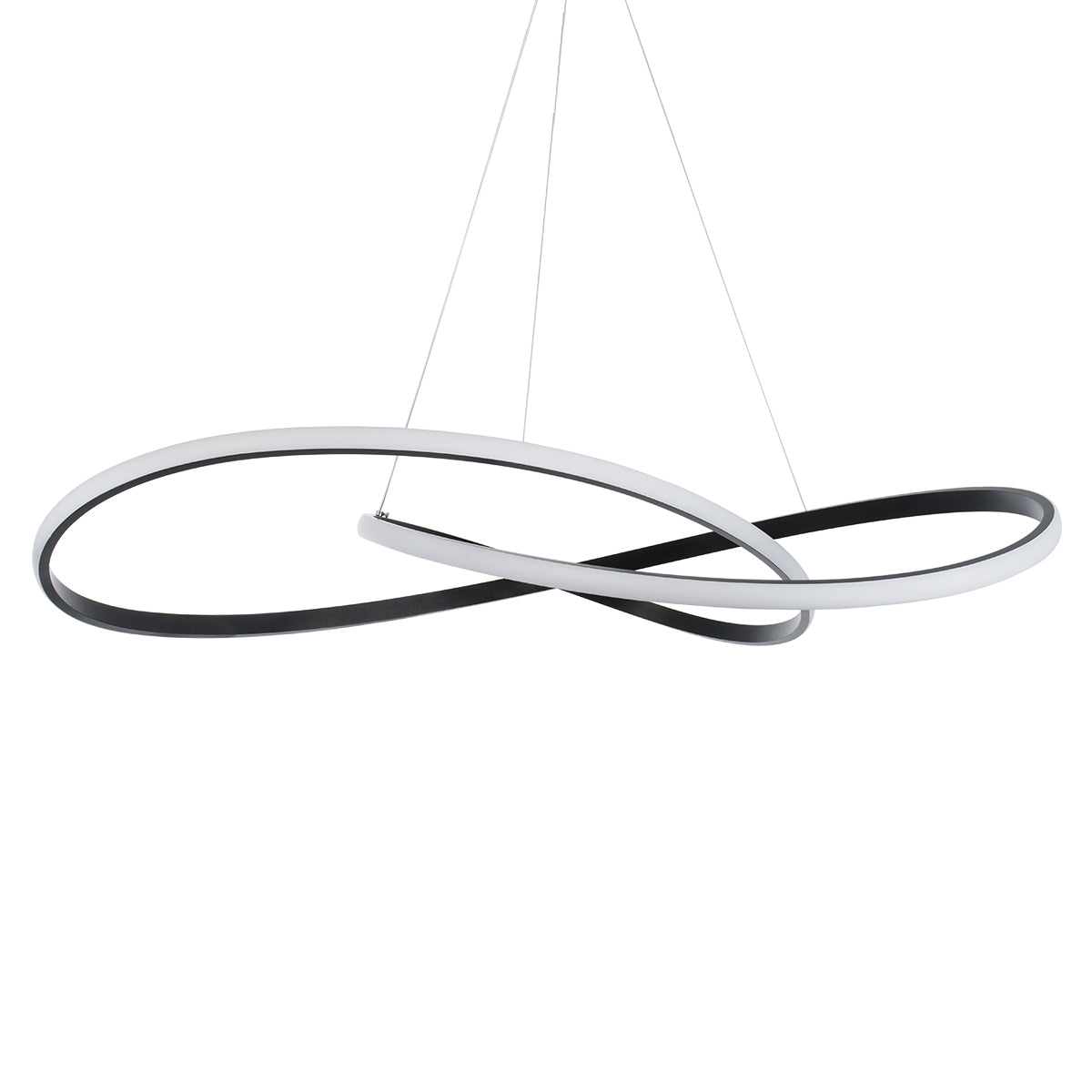 GloboStar® DEXTER 60917 Κρεμαστό Φωτιστικό Οροφής Design LED CCT 120W 13440lm 300° AC 220-240V - Εναλλαγή Φωτισμού μέσω Τηλεχειριστηρίου All In One Ψυχρό 6000k+Φυσικό 4500k+Θερμό 2700k Dimmable Φ103cm - Μαύρο - 3 Years Warranty - ledmania.gr