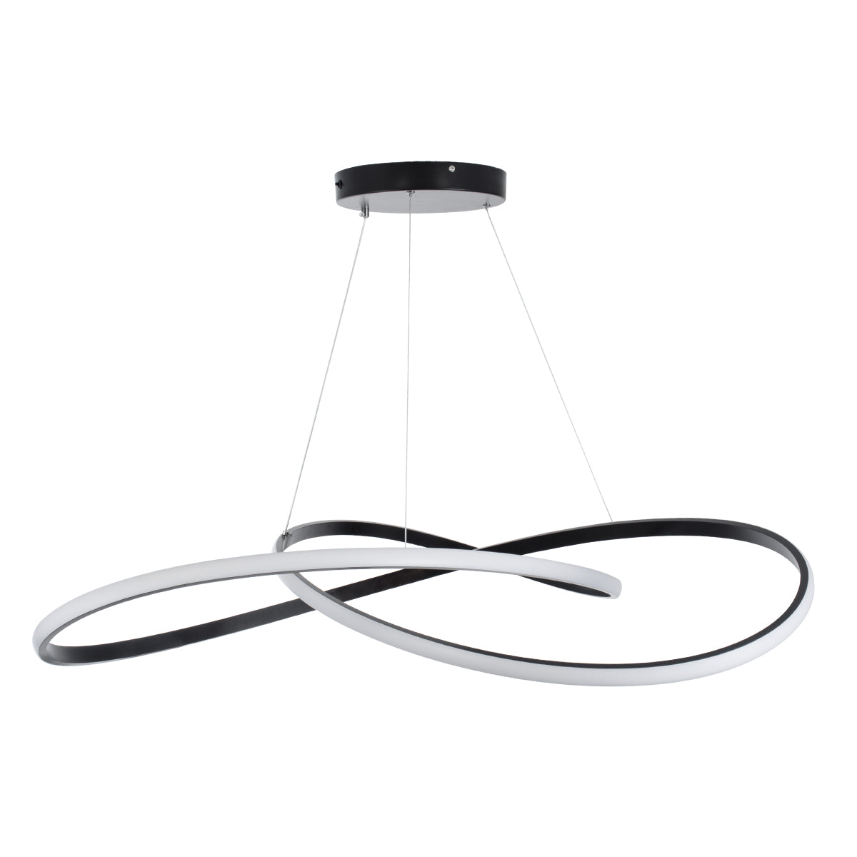 GloboStar® DEXTER 60917 Κρεμαστό Φωτιστικό Οροφής Design LED CCT 120W 13440lm 300° AC 220-240V - Εναλλαγή Φωτισμού μέσω Τηλεχειριστηρίου All In One Ψυχρό 6000k+Φυσικό 4500k+Θερμό 2700k Dimmable Φ103cm - Μαύρο - 3 Years Warranty - ledmania.gr