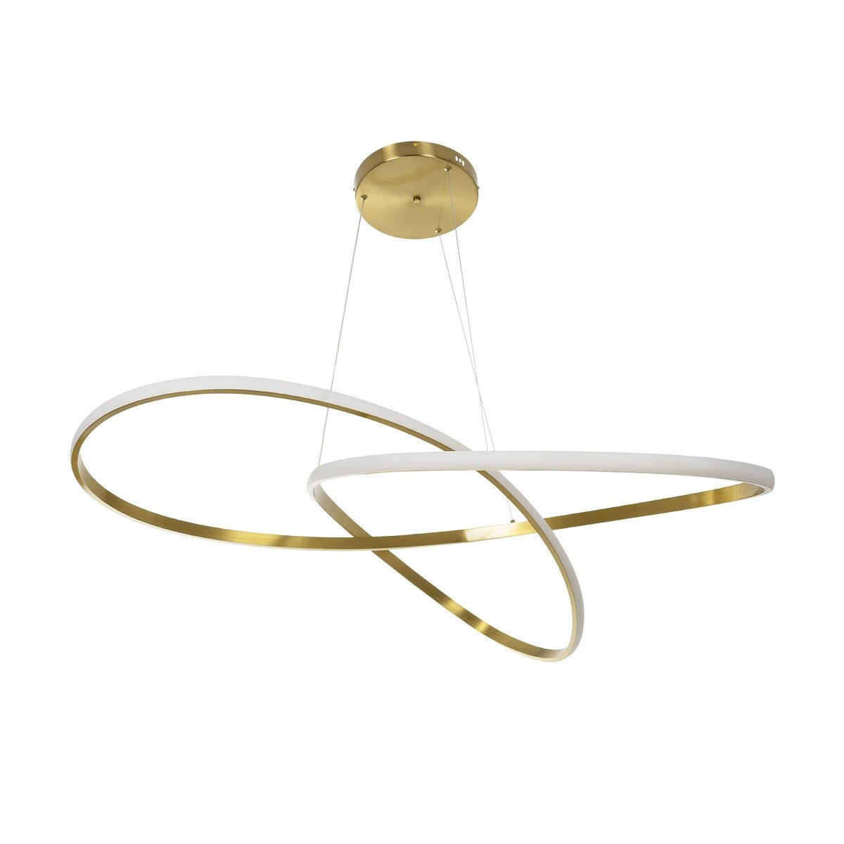 GLOBOSTAR® DEXTER 60920 Μοντέρνο Κρεμαστό Φωτιστικό Οροφής LED 120W 13440lm 300° AC 220-240V IP20 Ρυθμιζόμενο Λευκό CCT με Χειριστήριο από 2700K έως 6000K Dimmable - Lumileds SMD Chip - Χρυσό Βούρτσας - Μ103 x Π103 x Υ30cm - 3 Χρόνια Εγγύηση - ledmania.gr