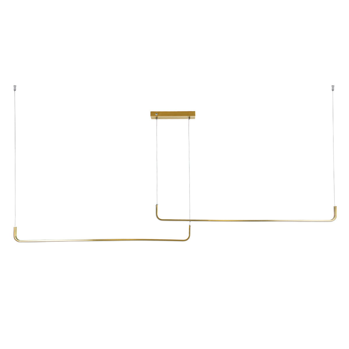 GLOBOSTAR® LINARIA DUO 60926 Μοντέρνο Κρεμαστό Φωτιστικό Οροφής LED 72W 8300lm 200° AC 220-240V IP20 Ρυθμιζόμενο Λευκό CCT με Χειριστήριο από 2700K έως 6000K Dimmable - Lumileds SMD Chip - Χρυσό Βούρτσας - Μ220 x Π4 x Υ25cm - 3 Χρόνια Εγγύηση - ledmania.gr