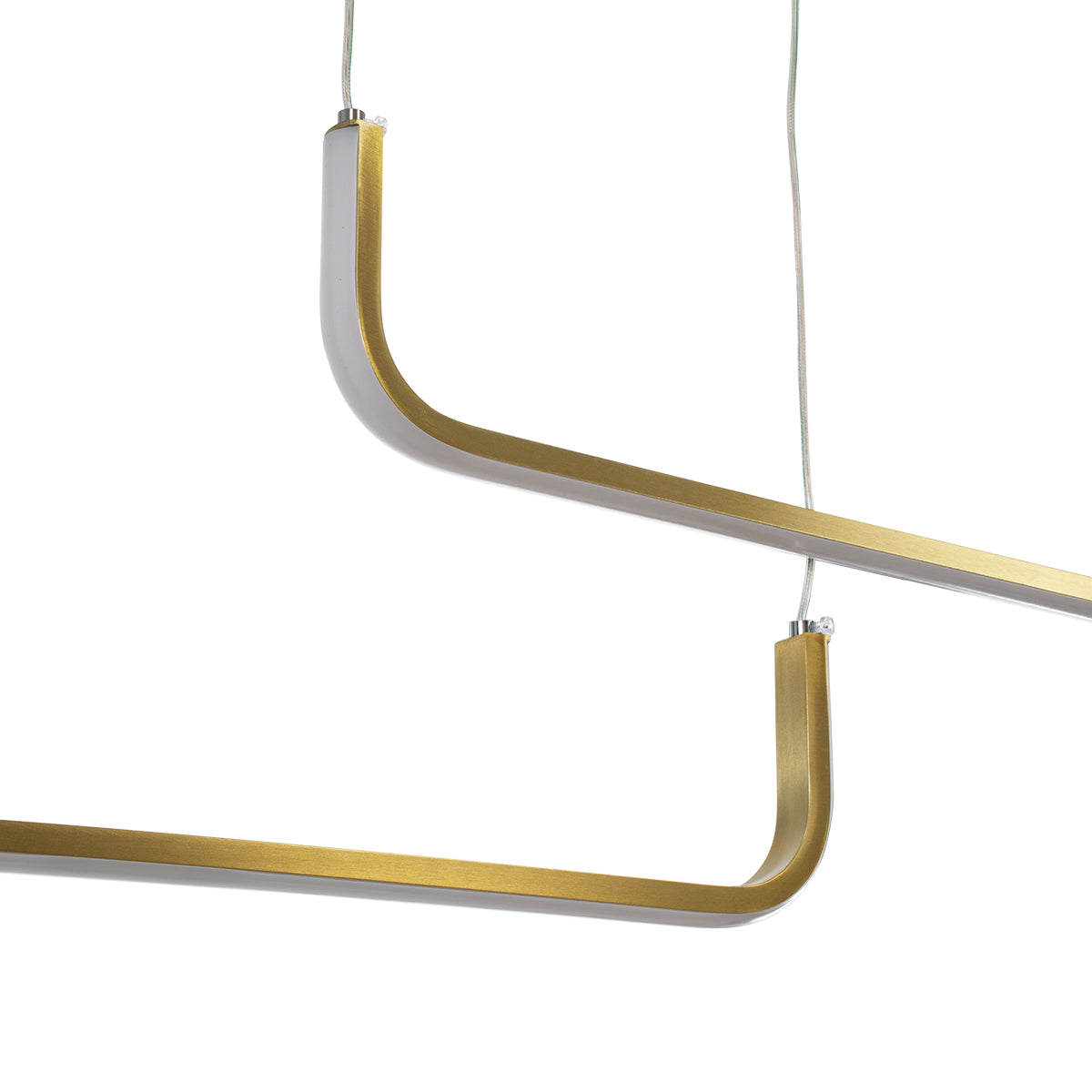 GLOBOSTAR® LINARIA DUO 60926 Μοντέρνο Κρεμαστό Φωτιστικό Οροφής LED 72W 8300lm 200° AC 220-240V IP20 Ρυθμιζόμενο Λευκό CCT με Χειριστήριο από 2700K έως 6000K Dimmable - Lumileds SMD Chip - Χρυσό Βούρτσας - Μ220 x Π4 x Υ25cm - 3 Χρόνια Εγγύηση - ledmania.gr