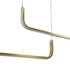 GLOBOSTAR® LINARIA DUO 60926 Μοντέρνο Κρεμαστό Φωτιστικό Οροφής LED 72W 8300lm 200° AC 220-240V IP20 Ρυθμιζόμενο Λευκό CCT με Χειριστήριο από 2700K έως 6000K Dimmable - Lumileds SMD Chip - Χρυσό Βούρτσας - Μ220 x Π4 x Υ25cm - 3 Χρόνια Εγγύηση - ledmania.gr