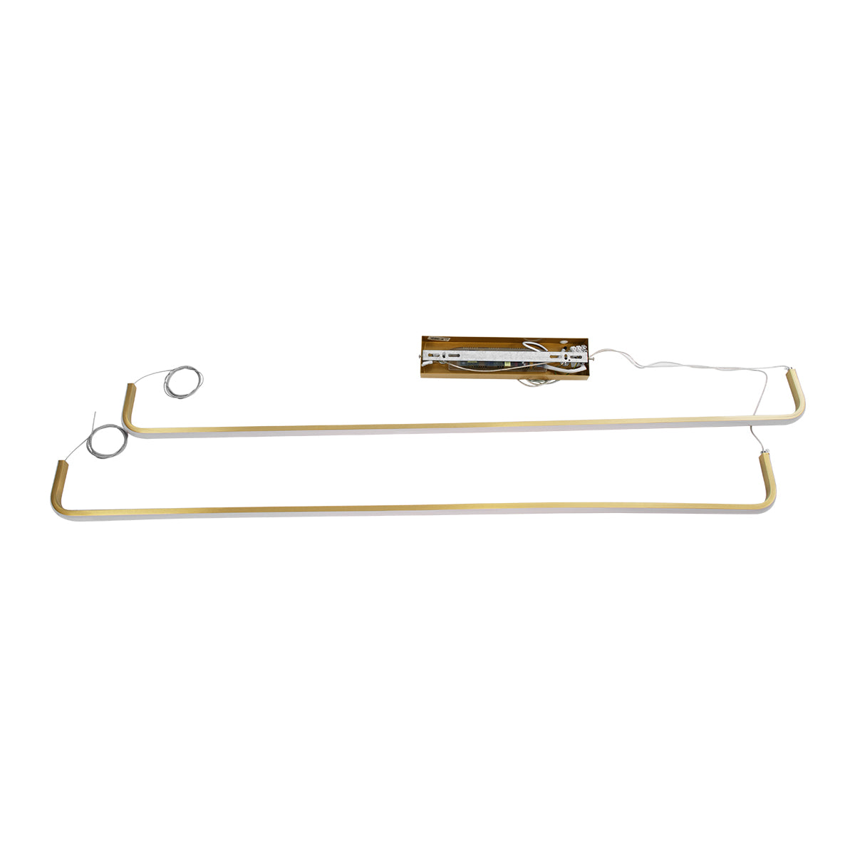 GLOBOSTAR® LINARIA DUO 60926 Μοντέρνο Κρεμαστό Φωτιστικό Οροφής LED 72W 8300lm 200° AC 220-240V IP20 Ρυθμιζόμενο Λευκό CCT με Χειριστήριο από 2700K έως 6000K Dimmable - Lumileds SMD Chip - Χρυσό Βούρτσας - Μ220 x Π4 x Υ25cm - 3 Χρόνια Εγγύηση - ledmania.gr