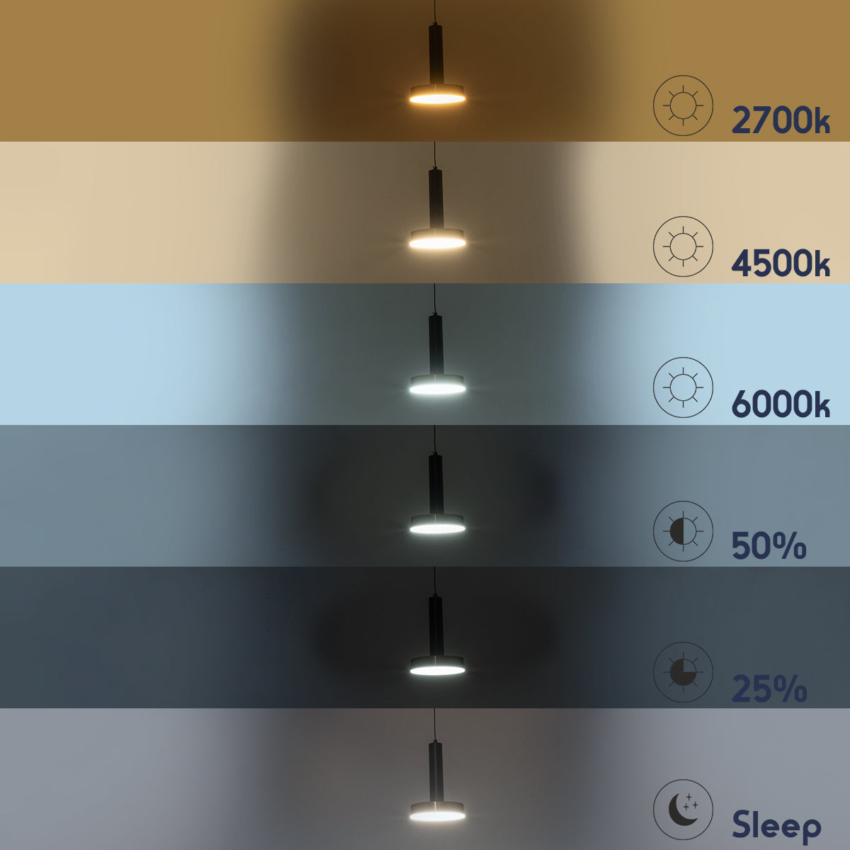 GLOBOSTAR® ZANE 60933 Κρεμαστό Φωτιστικό Design LED CCT 18W 2016lm 120° AC 220-240V IP20 - Εναλλαγή Φωτισμού μέσω Τηλεχειριστηρίου All In One Ψυχρό 6000k+Φυσικό 4500k+Θερμό 2700k Dimmable - Φ15 x Υ18cm - Μαύρο & Χρυσό - 3 Χρόνια Εγγύηση - ledmania.gr