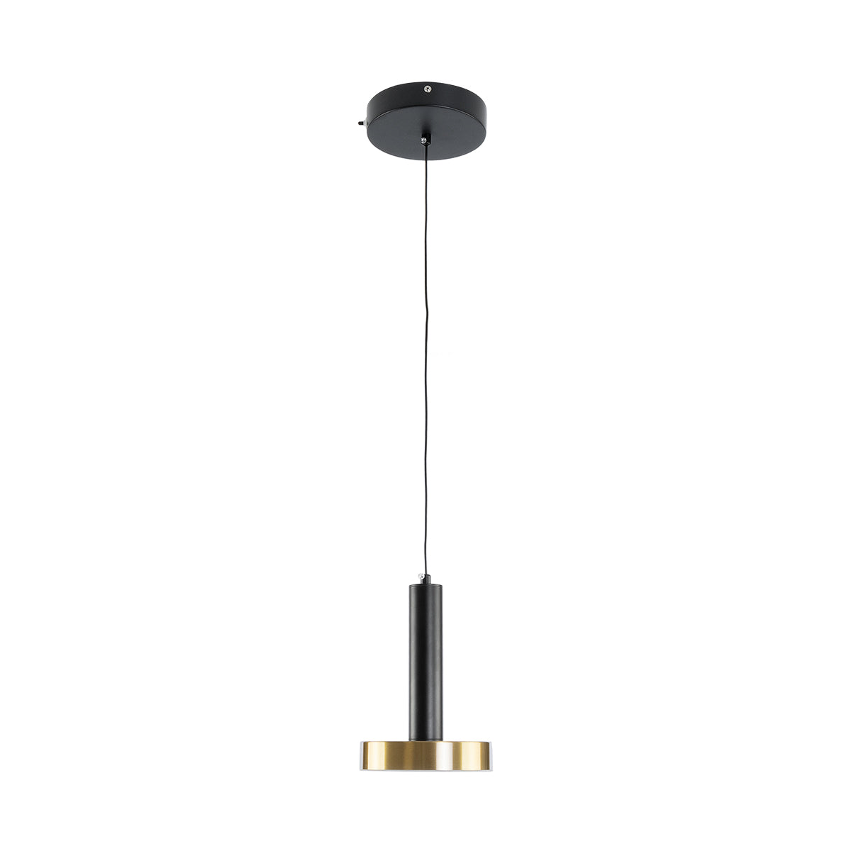 GLOBOSTAR® ZANE 60933 Κρεμαστό Φωτιστικό Design LED CCT 18W 2016lm 120° AC 220-240V IP20 - Εναλλαγή Φωτισμού μέσω Τηλεχειριστηρίου All In One Ψυχρό 6000k+Φυσικό 4500k+Θερμό 2700k Dimmable - Φ15 x Υ18cm - Μαύρο & Χρυσό - 3 Χρόνια Εγγύηση - ledmania.gr
