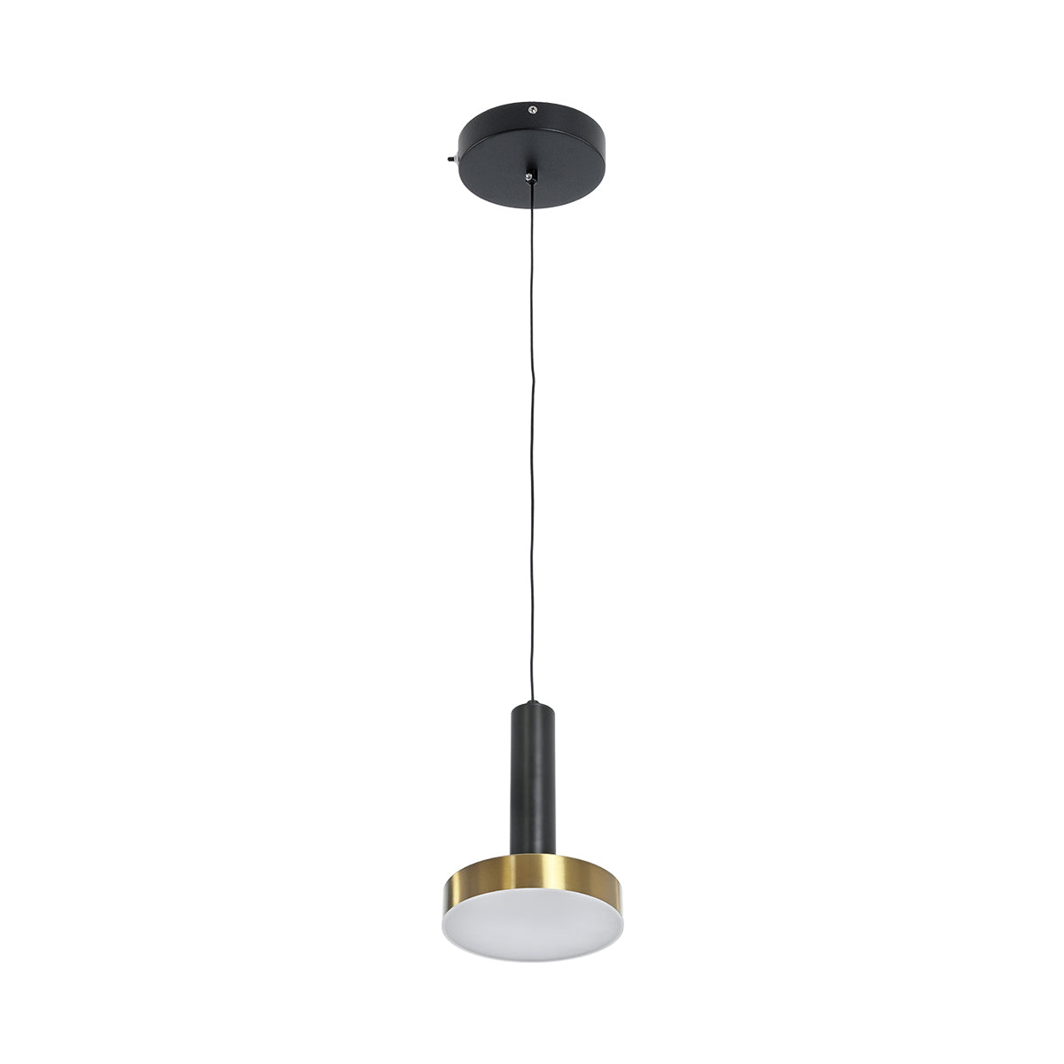GLOBOSTAR® ZANE 60933 Κρεμαστό Φωτιστικό Design LED CCT 18W 2016lm 120° AC 220-240V IP20 - Εναλλαγή Φωτισμού μέσω Τηλεχειριστηρίου All In One Ψυχρό 6000k+Φυσικό 4500k+Θερμό 2700k Dimmable - Φ15 x Υ18cm - Μαύρο & Χρυσό - 3 Χρόνια Εγγύηση - ledmania.gr