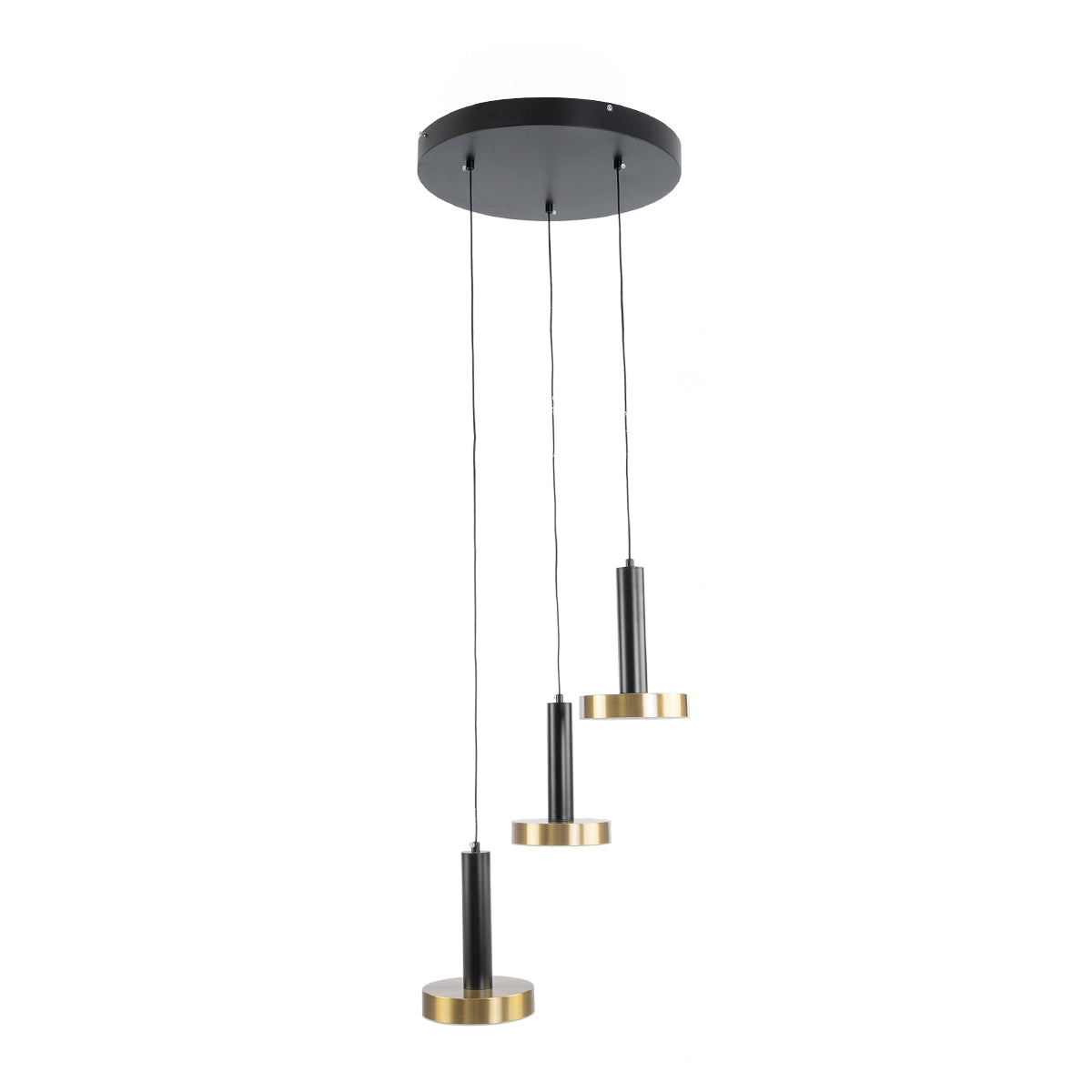 GLOBOSTAR® ZANE 60934 Κρεμαστό Φωτιστικό Design LED CCT 54W 6048lm 120° AC 220-240V IP20 - Εναλλαγή Φωτισμού μέσω Τηλεχειριστηρίου All In One Ψυχρό 6000k+Φυσικό 4500k+Θερμό 2700k Dimmable - Φ60 x Υ18cm - Μαύρο & Χρυσό - 3 Χρόνια Εγγύηση - ledmania.gr