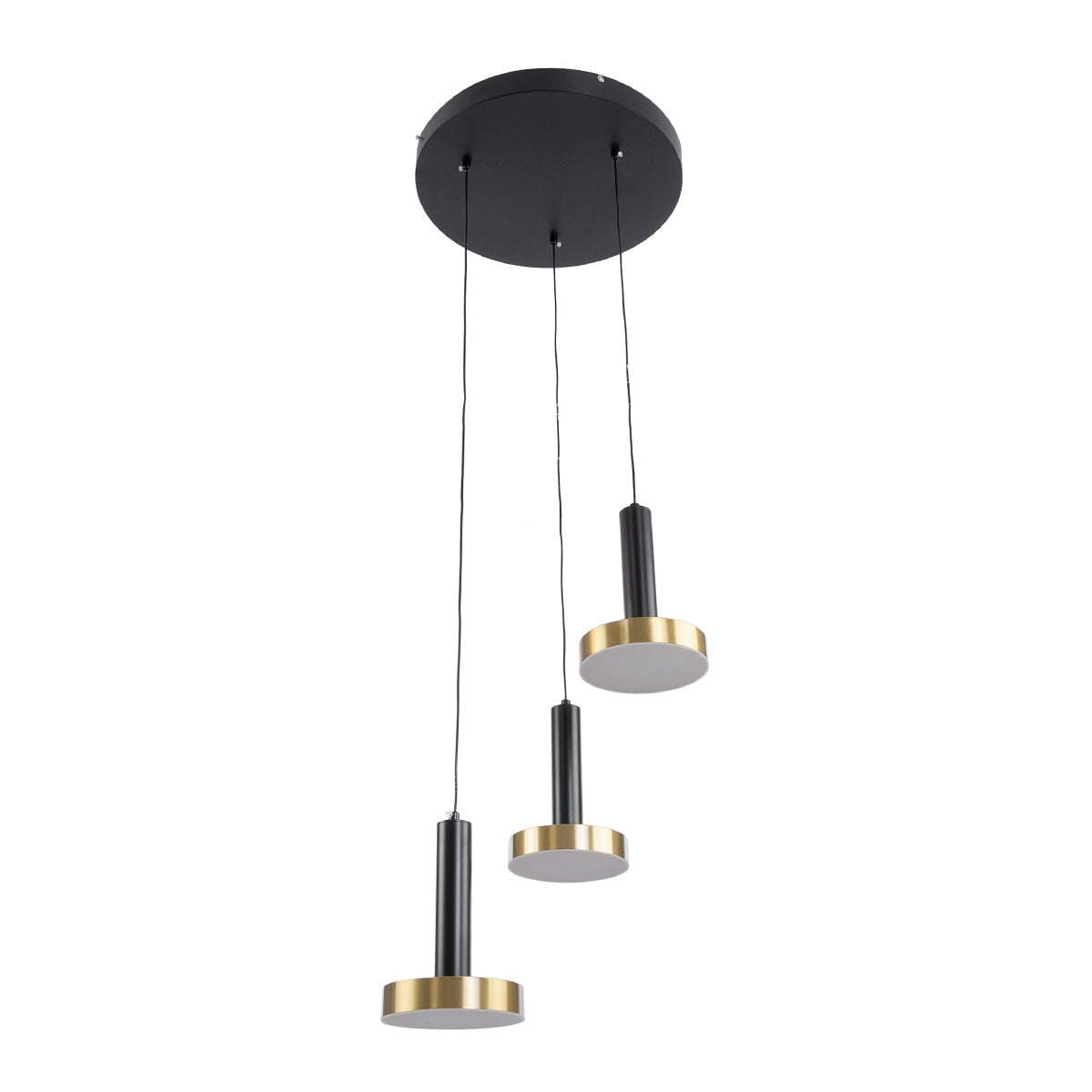 GLOBOSTAR® ZANE 60934 Κρεμαστό Φωτιστικό Design LED CCT 54W 6048lm 120° AC 220-240V IP20 - Εναλλαγή Φωτισμού μέσω Τηλεχειριστηρίου All In One Ψυχρό 6000k+Φυσικό 4500k+Θερμό 2700k Dimmable - Φ60 x Υ18cm - Μαύρο & Χρυσό - 3 Χρόνια Εγγύηση - ledmania.gr