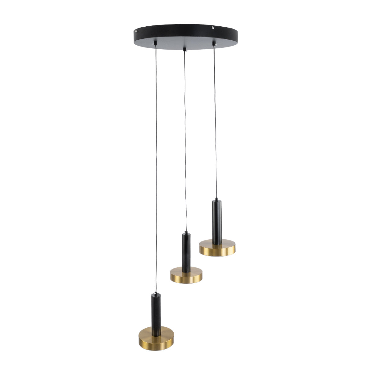 GLOBOSTAR® ZANE 60934 Κρεμαστό Φωτιστικό Design LED CCT 54W 6048lm 120° AC 220-240V IP20 - Εναλλαγή Φωτισμού μέσω Τηλεχειριστηρίου All In One Ψυχρό 6000k+Φυσικό 4500k+Θερμό 2700k Dimmable - Φ60 x Υ18cm - Μαύρο & Χρυσό - 3 Χρόνια Εγγύηση - ledmania.gr