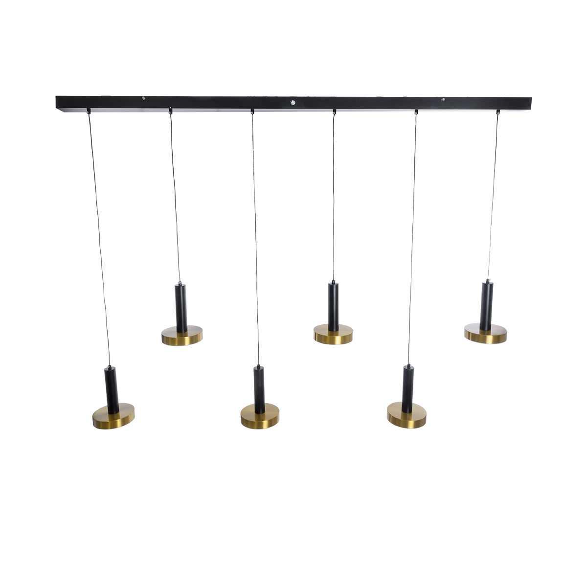 GLOBOSTAR® ZANE 60937 Κρεμαστό Φωτιστικό Design LED CCT 100W 11200lm 120° AC 220-240V IP20 - Εναλλαγή Φωτισμού μέσω Τηλεχειριστηρίου All In One Ψυχρό 6000k+Φυσικό 4500k+Θερμό 2700k Dimmable - Μ160 x Π15 x Υ18cm - Μαύρο & Χρυσό - 3 Χρόνια Εγγύηση - ledmania.gr
