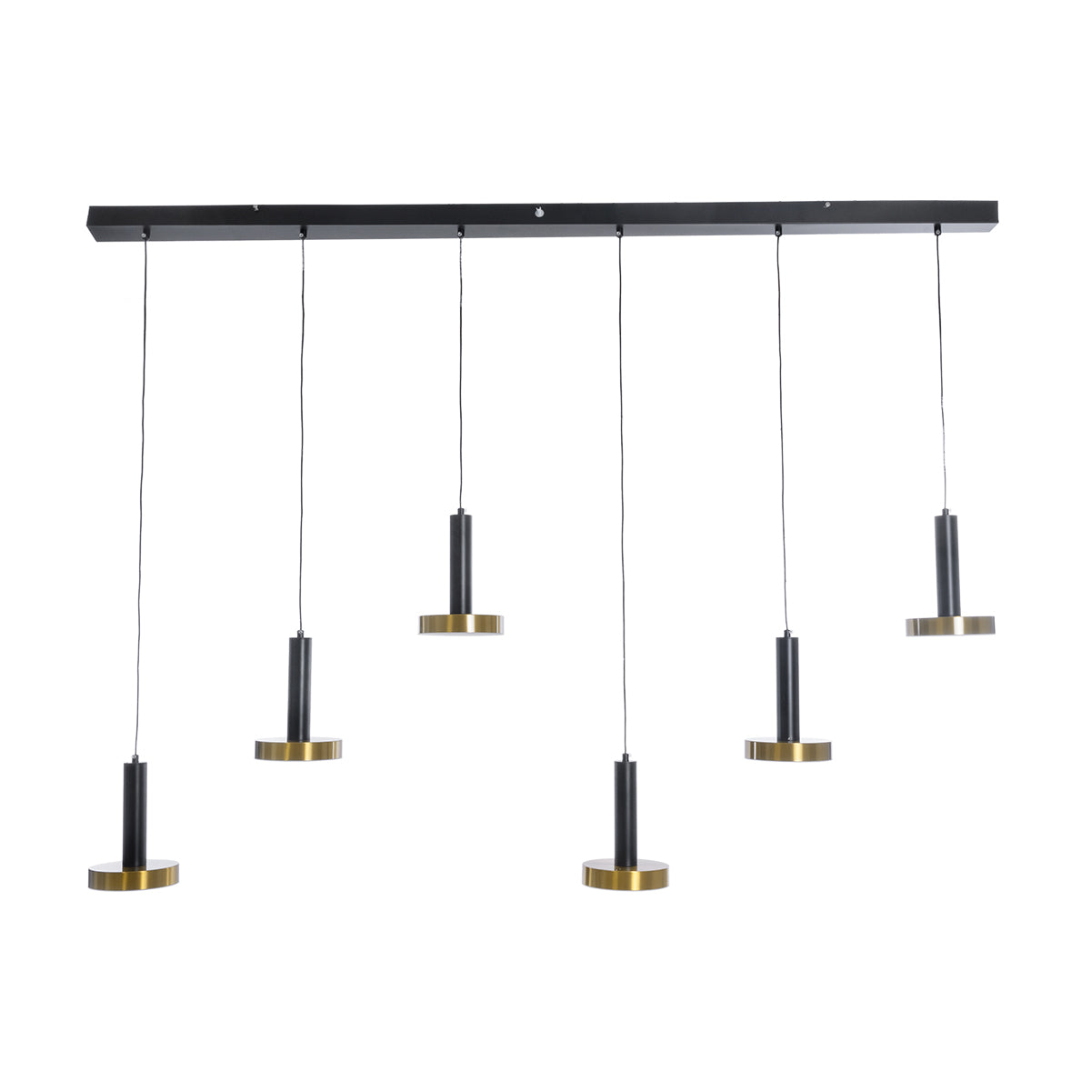 GLOBOSTAR® ZANE 60937 Κρεμαστό Φωτιστικό Design LED CCT 100W 11200lm 120° AC 220-240V IP20 - Εναλλαγή Φωτισμού μέσω Τηλεχειριστηρίου All In One Ψυχρό 6000k+Φυσικό 4500k+Θερμό 2700k Dimmable - Μ160 x Π15 x Υ18cm - Μαύρο & Χρυσό - 3 Χρόνια Εγγύηση - ledmania.gr