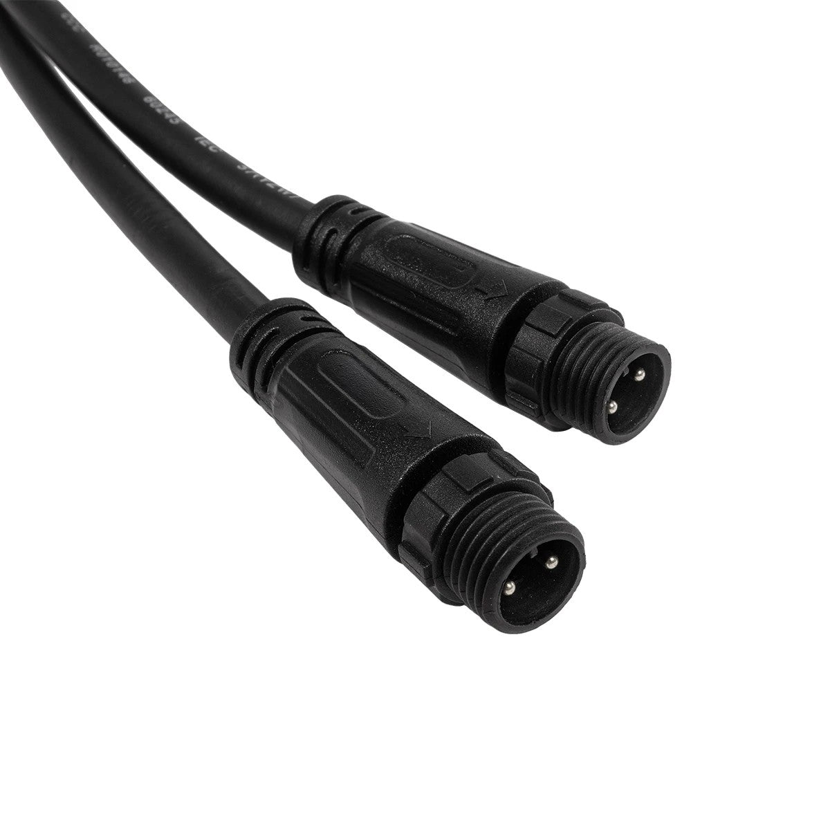 GLOBOSTAR® CONNECTOR 60954 2 Pin Καλώδιο/Επέκταση Τ 1 Μέτρου με Είσοδο 1 x Αρσενικό Βύσμα & Έξοδο 2 x Θηλυκά Βύσματα Αδιάβροχο IP68 - Μαύρο - Μ100 x Π2 x Υ2cm