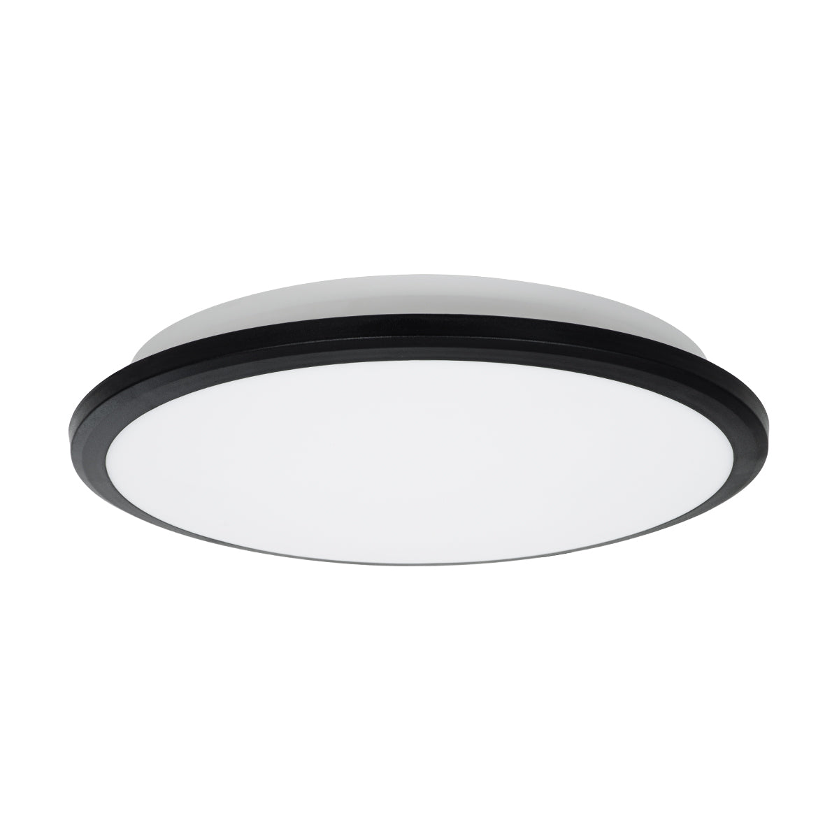 GloboStar® TUFFIN 60997 Πλαφονιέρα Οροφής LED 24W 2640lm 120° AC 220-240V Αδιάβροχη IP54 Φ30 x Υ6.5cm Φυσικό Λευκό 4500K - Μαύρο - Bridgelux Chips - 3 Years Warranty