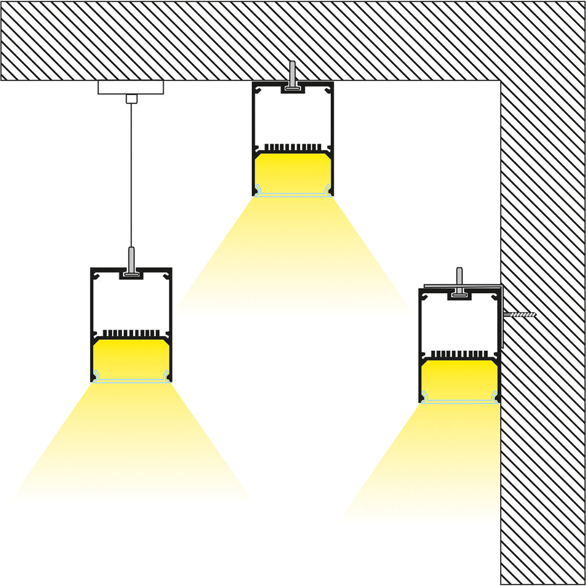 GloboStar® FELIX 61028-W Γραμμικό Φωτιστικό Τοίχου - Απλίκα Linear LED CCT 54W 6500lm 120° AC 220-240V Μ120 x Π3.5 x Υ7cm - Εναλλαγή Φωτισμού μέσω Τηλεχειριστηρίου All In One Ψυχρό 6000k+Φυσικό 4500k+Θερμό 2700k Dimmable - Μαύρο - 3 Years Warranty