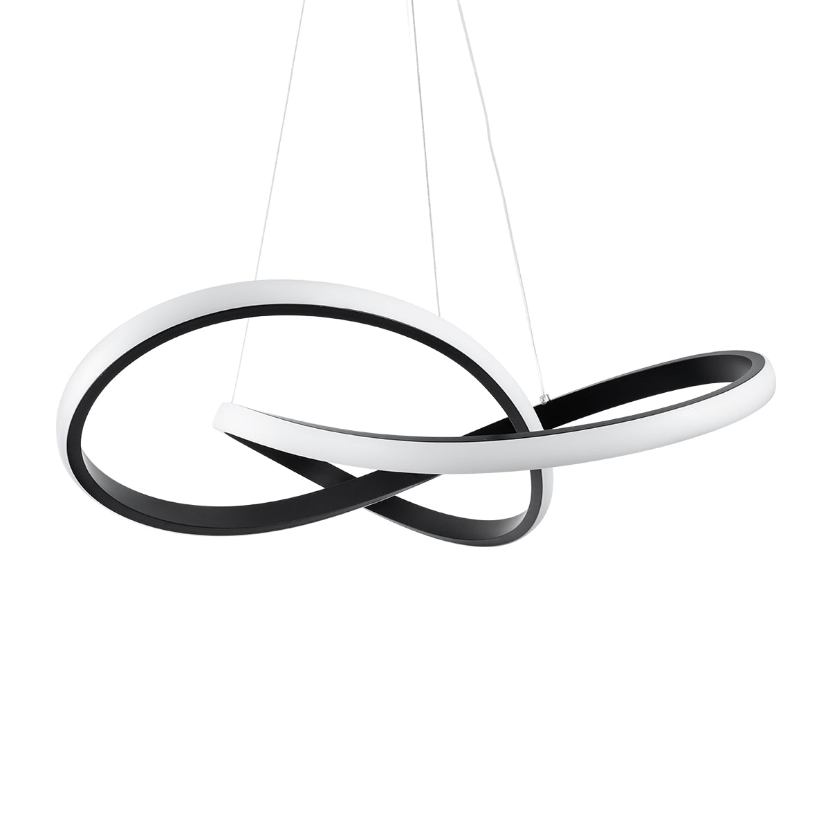 GloboStar® DEXTER 61049 Κρεμαστό Φωτιστικό Οροφής Design LED CCT 72W 8064lm 300° AC 220-240V - Εναλλαγή Φωτισμού μέσω Τηλεχειριστηρίου All In One Ψυχρό 6000k+Φυσικό 4500k+Θερμό 2700k Dimmable Φ56cm - Μαύρο - 3 Years Warranty - ledmania.gr