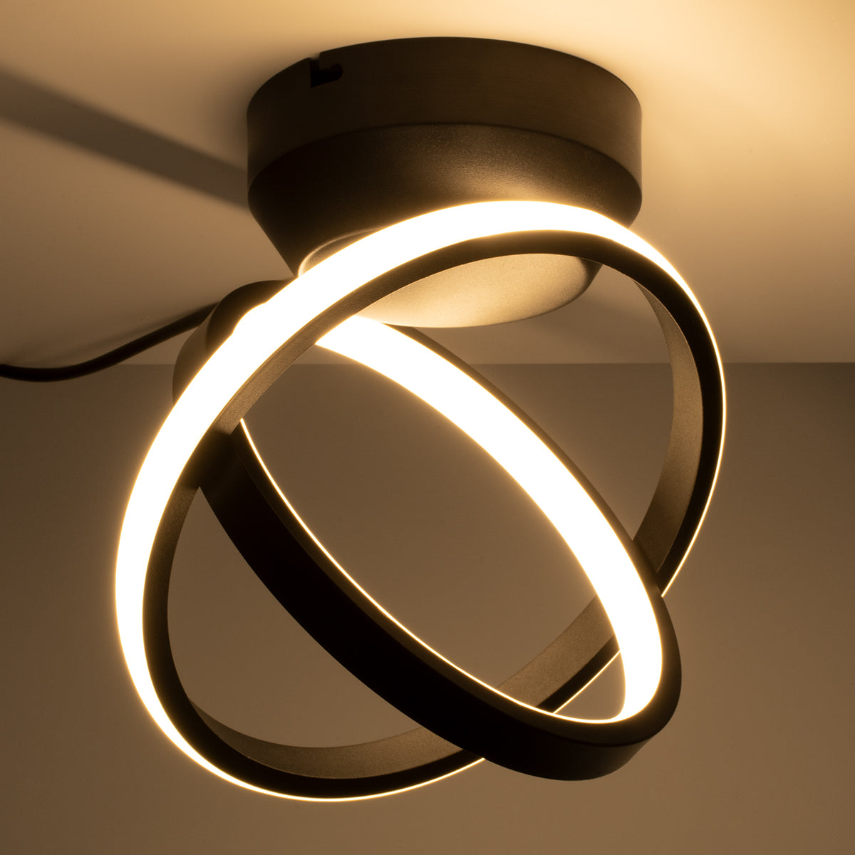 GLOBOSTAR® AMELIA 61052 Μοντέρνο Φωτιστικό Οροφής LED 20W 2400lm 300° AC 220-240V IP20 Ρυθμιζόμενο Λευκό CCT με On/Off 2700K/4500K/6000K - Lumileds SMD Chip - Μαύρο Ματ - Μ24.5 x Π16 x Υ25cm - 3 Χρόνια Εγγύηση