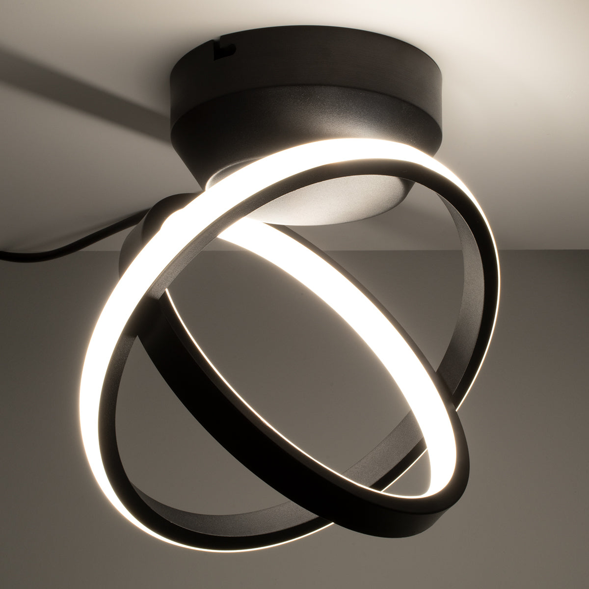 GLOBOSTAR® AMELIA 61052 Μοντέρνο Φωτιστικό Οροφής LED 20W 2400lm 300° AC 220-240V IP20 Ρυθμιζόμενο Λευκό CCT με On/Off 2700K/4500K/6000K - Lumileds SMD Chip - Μαύρο Ματ - Μ24.5 x Π16 x Υ25cm - 3 Χρόνια Εγγύηση