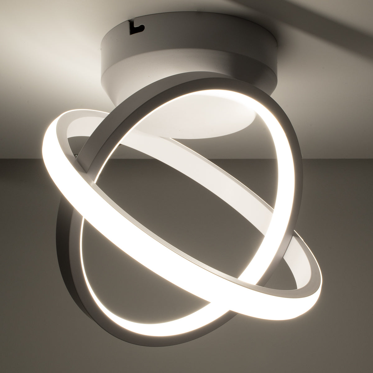 GloboStar® AMELIA 61053 Φωτιστικό Οροφής Design LED CCT 20W 2400lm 300° AC 220-240V - Εναλλαγή Φωτισμού μέσω Διακόπτη On/Off All In One Ψυχρό 6000k+Φυσικό 4500k+Θερμό 2700k Μ24.5 x Π16 x Υ25cm - Λευκό - ledmania.gr