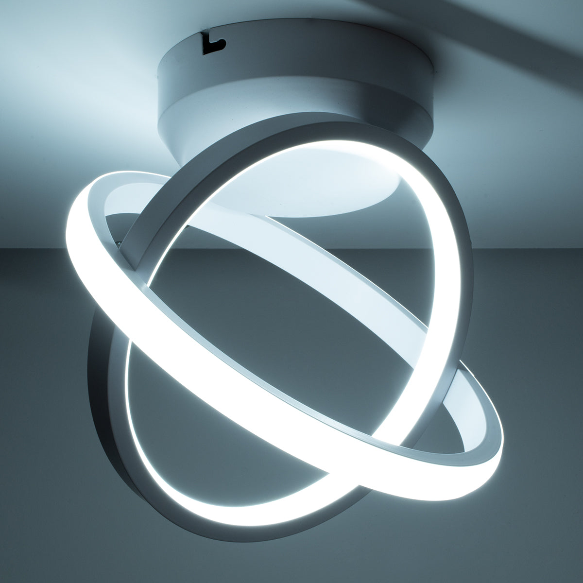 GloboStar® AMELIA 61053 Φωτιστικό Οροφής Design LED CCT 20W 2400lm 300° AC 220-240V - Εναλλαγή Φωτισμού μέσω Διακόπτη On/Off All In One Ψυχρό 6000k+Φυσικό 4500k+Θερμό 2700k Μ24.5 x Π16 x Υ25cm - Λευκό - ledmania.gr