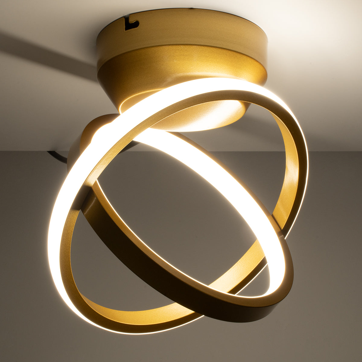 GLOBOSTAR® AMELIA 61054 Μοντέρνο Φωτιστικό Οροφής LED 20W 2400lm 300° AC 220-240V IP20 Ρυθμιζόμενο Λευκό CCT με On/Off 2700K/4500K/6000K - Lumileds SMD Chip - Χρυσό Βούρτσας - Μ24.5 x Π16 x Υ25cm - 3 Χρόνια Εγγύηση