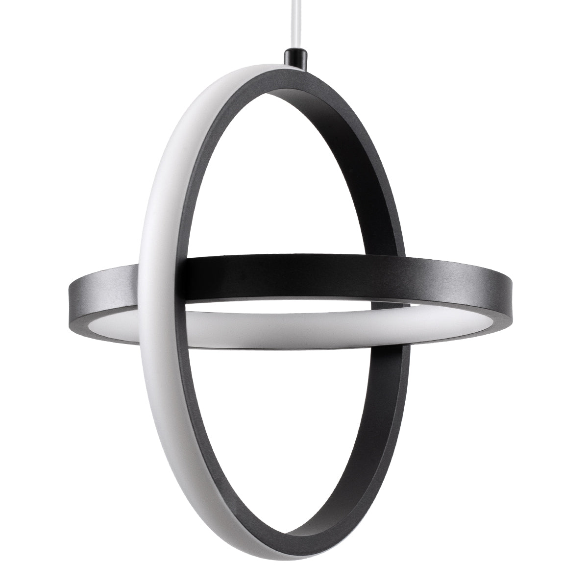 GLOBOSTAR® ALICE 61055 Μοντέρνο Κρεμαστό Φωτιστικό Οροφής LED 20W 2400lm 300° AC 220-240V IP20 Ρυθμιζόμενο Λευκό CCT με On/Off 2700K/4500K/6000K - Lumileds SMD Chip - Μαύρο Ματ - Μ25 x Π22 x Υ25cm - 3 Χρόνια Εγγύηση