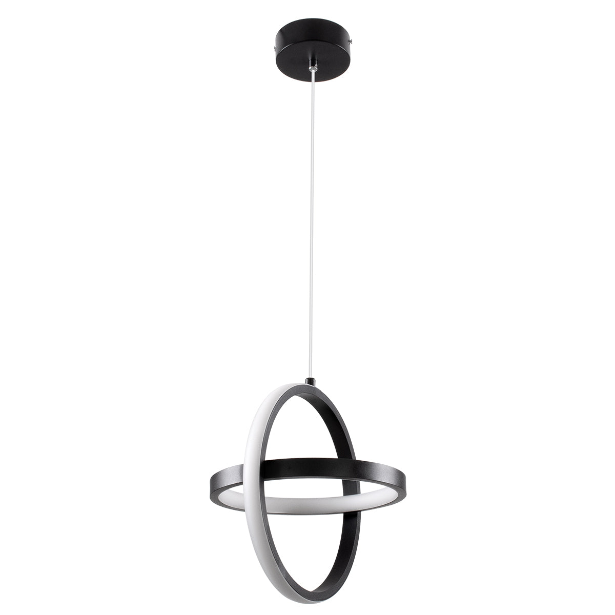 GLOBOSTAR® ALICE 61055 Μοντέρνο Κρεμαστό Φωτιστικό Οροφής LED 20W 2400lm 300° AC 220-240V IP20 Ρυθμιζόμενο Λευκό CCT με On/Off 2700K/4500K/6000K - Lumileds SMD Chip - Μαύρο Ματ - Μ25 x Π22 x Υ25cm - 3 Χρόνια Εγγύηση