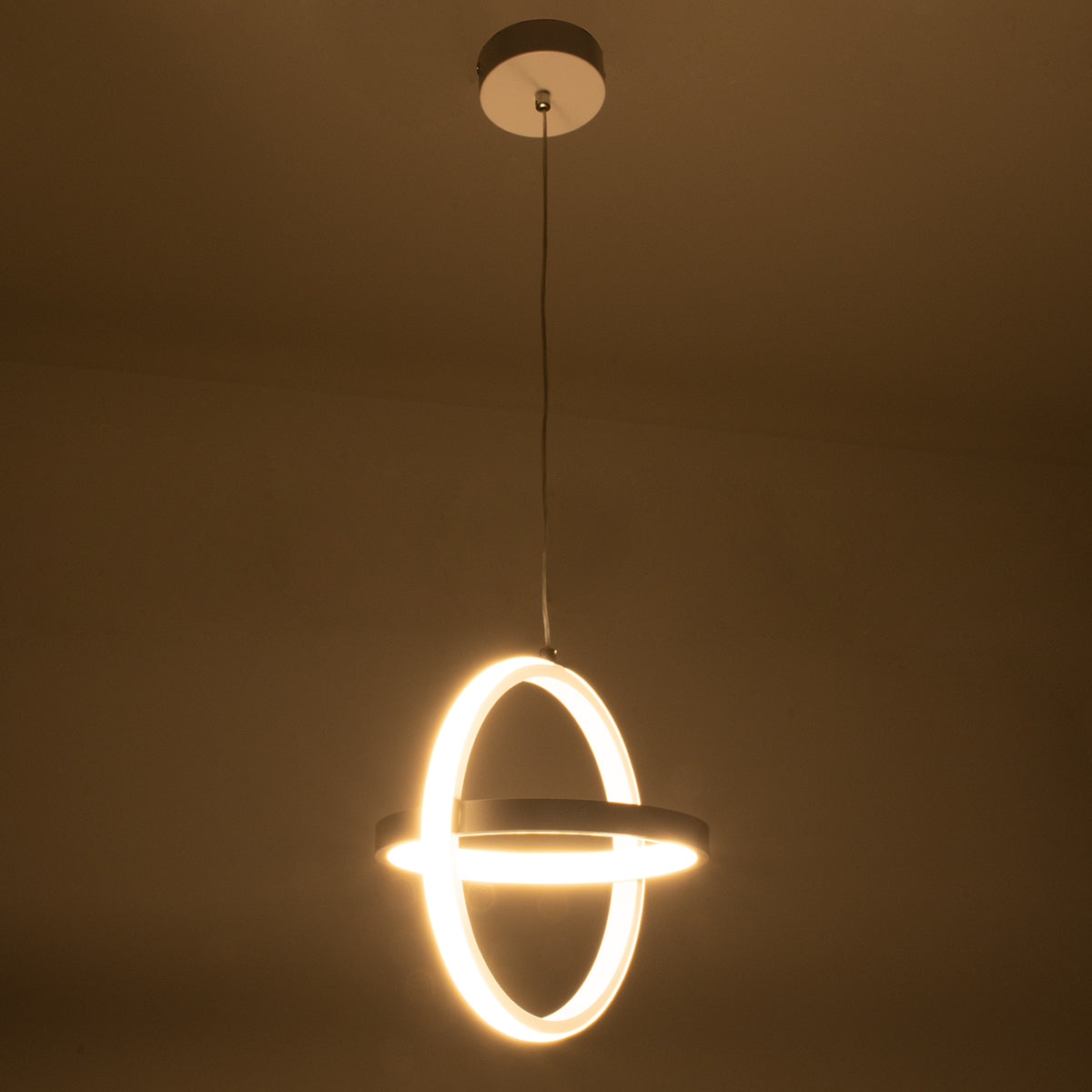 GloboStar® ALICE 61056 Κρεμαστό Φωτιστικό Οροφής Design LED CCT 20W 2400lm 300° AC 220-240V - Εναλλαγή Φωτισμού μέσω Διακόπτη On/Off All In One Ψυχρό 6000k+Φυσικό 4500k+Θερμό 2700k Μ25 x Π22 x Υ25cm - Λευκό - ledmania.gr