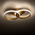 GloboStar® CORA 61060 Φωτιστικό Οροφής Design LED CCT 18W 2160lm 300° AC 220-240V - Εναλλαγή Φωτισμού μέσω Διακόπτη On/Off All In One Ψυχρό 6000k+Φυσικό 4500k+Θερμό 2700k Μ36 x Π20.5 x Υ7cm - Χρυσό Βούρτσας - ledmania.gr